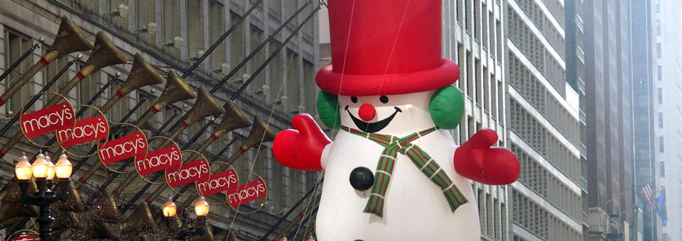 snowman in Thanksgiving Day Parade, Chicago 