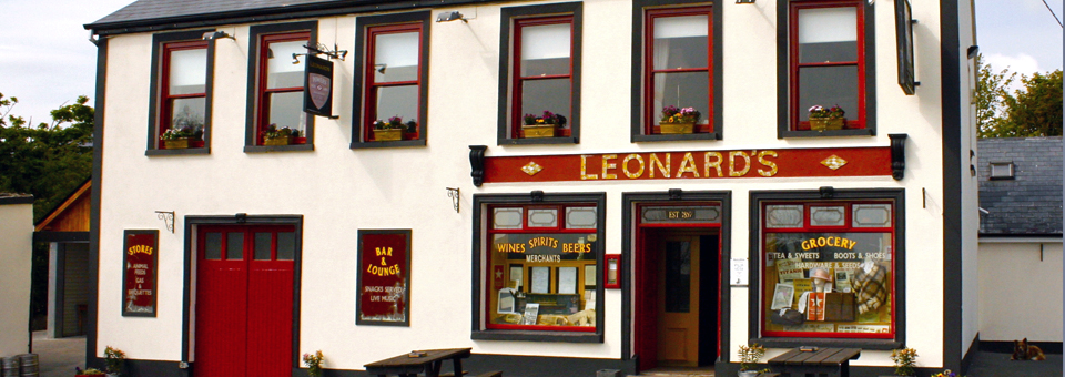 Leonard’s, Addergoole, with Titanic-themed windows