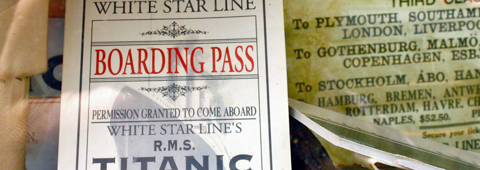 Titanic boarding pass