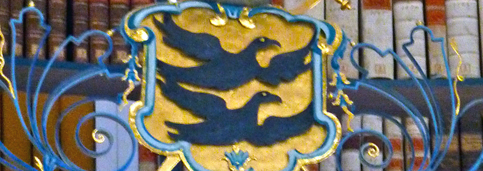 two raven design in the library of Einseideln monastery 