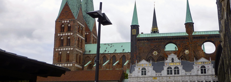 St. Mary’s dual steeples adjacent to Town Hall
