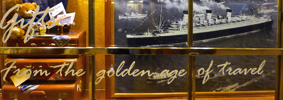 Queen Mary’s Golden Age of Travel display