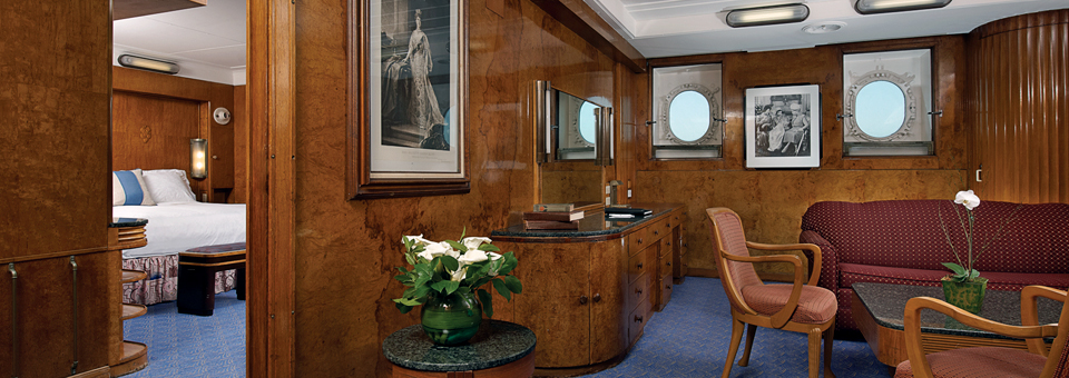 The Queen Mary Suite aboard the Queen Mary, photo courtesy the Queen Mary