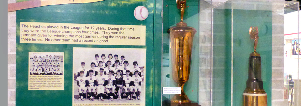 Rockford Peaches trophies, Midway Village Museum
