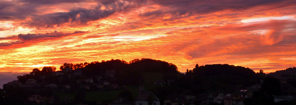Chexbres sunset, in the Lavaux region of Switzerland