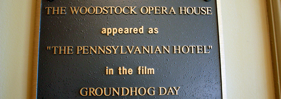 plaque at the Woodstock Opera House Pennsylvanian Hotel plaque