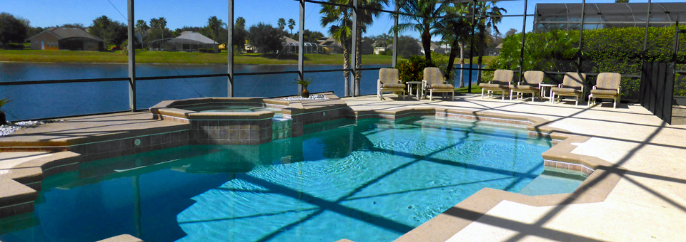  lanai and pool at the rental ouse in Kissimmee, Florida 