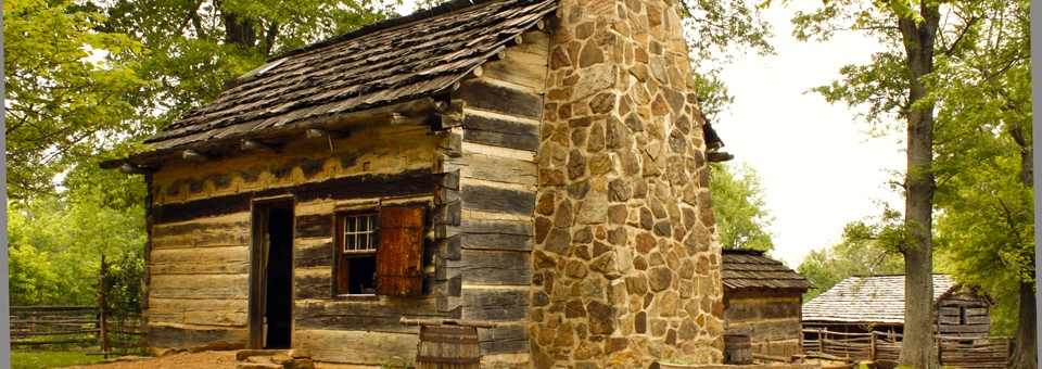 The Lincoln Pioneer Homestead at the Lincoln Boyhood National Memorial in southwestern Indiana