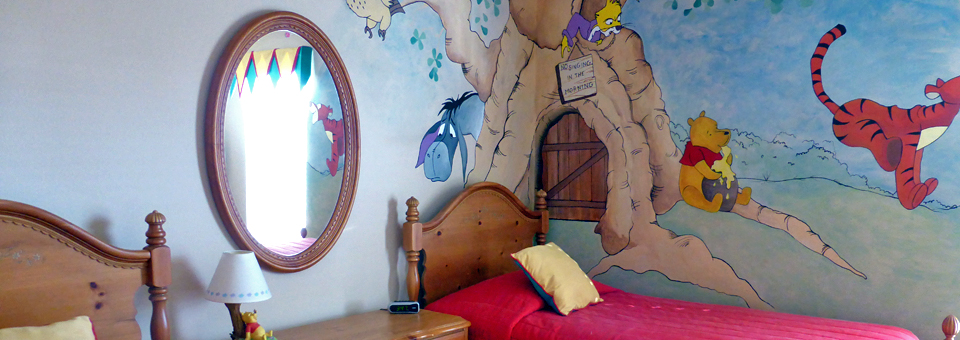 Winnie the Pooh bedroom at our rental home, Kissimmee, Florida