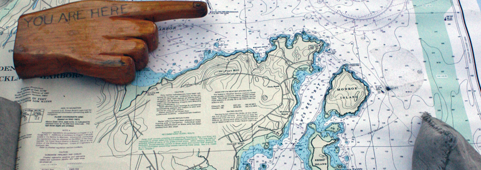 map aboard the schooner Heritage, Rockland, Maine