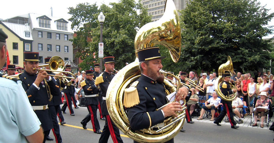 French marching band, Québec City's 400th Anniversary, Canada