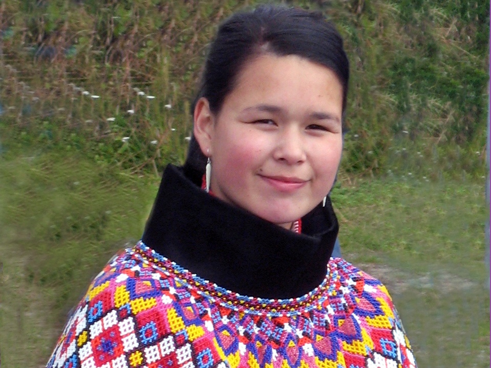 Young woman of Greenland in native costume