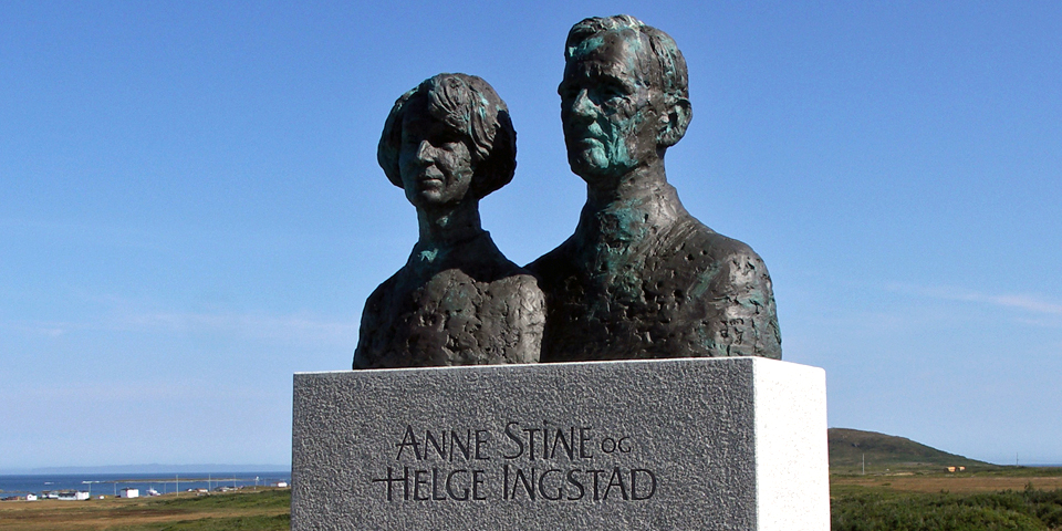 Anne Stine and Hege Ingstad monument at L’Ans aux Meadows, Newfoundland