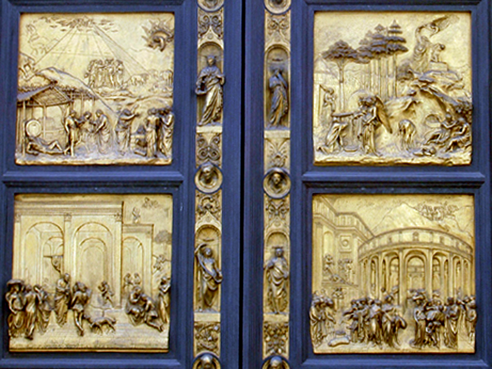detail. Gates of Paradise on the Baptistry, Florence, Italy