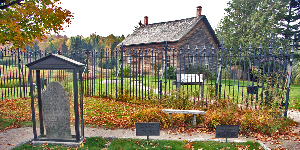 John Brown Farm is the restored farmhouse and grave of the abolitionist hanged for leading the 1859 raid on Harper’s Ferry.