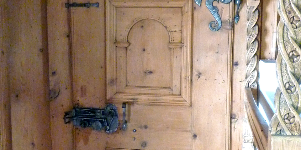 door to the room of an Abbess, Convent of St. John, Val Müstair, Switzerland