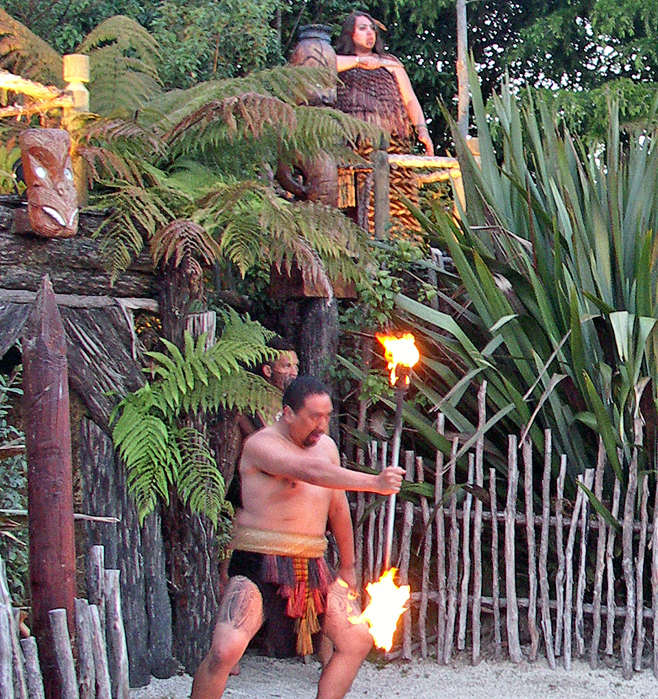 Maori warrior, Tamaki Maori Village, New Zealand