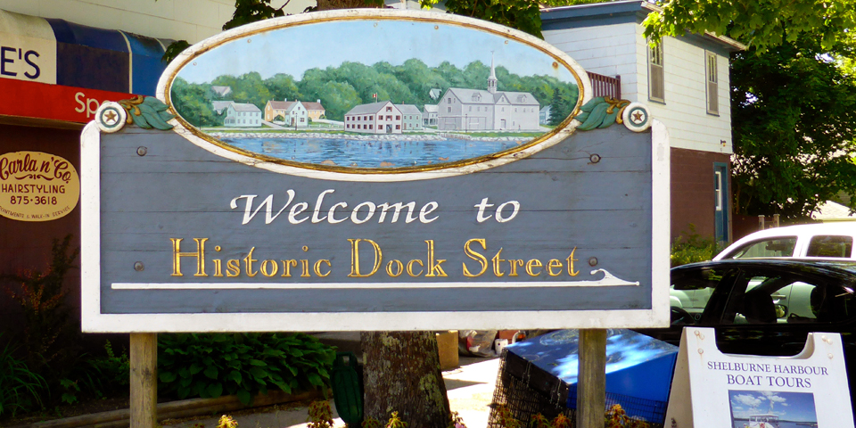 Historic Dock Street sign, Shelburne, Nova Scotia