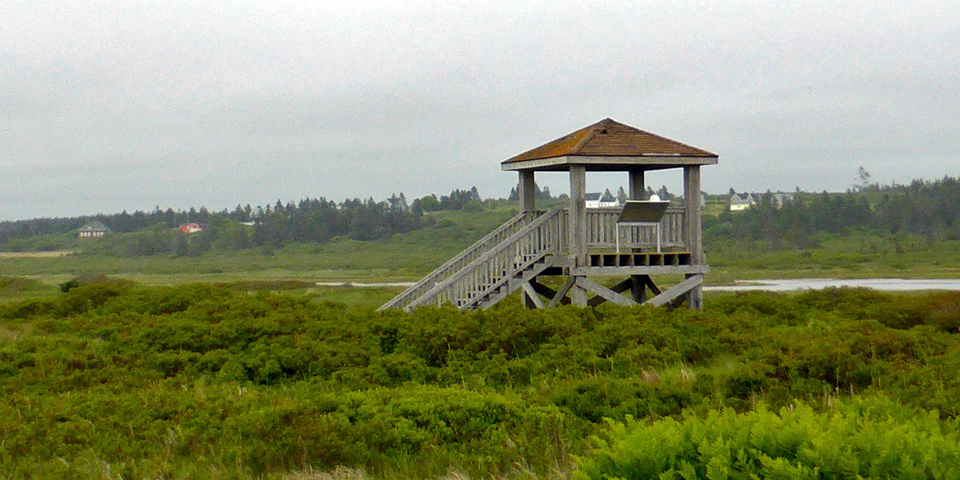 bird viewing platform at the Mavillette Beach Provincial Park, Nova Scotia