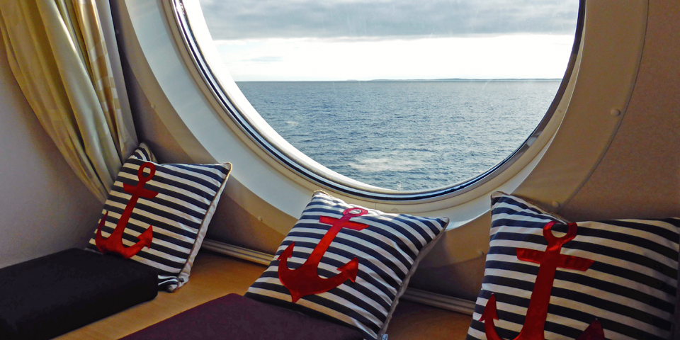 window seat in the Nova Star's Deluxe Ocean View cabin