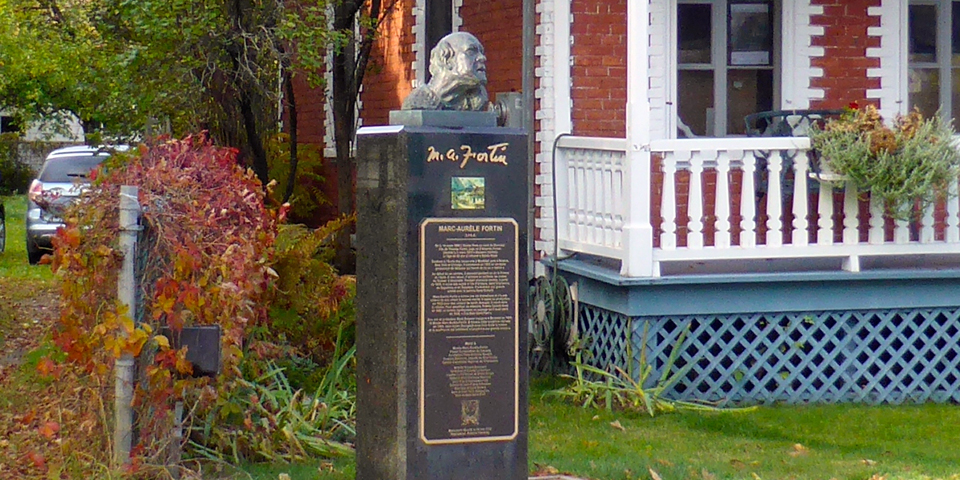 artist Marc-Aurèle Fortin monument, rue Saint-Jean-Baptiste, Baie Saint-Paul, Charlevoix, Quebec, Canada