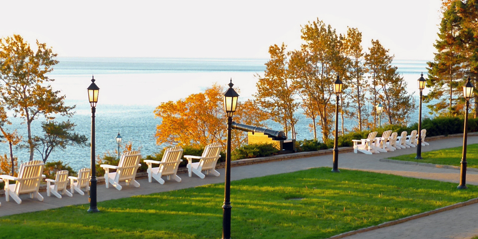 view of the St. Lawrence from the Manoir Richelieu,La Malbaie, Charlevoix, Quebec, Canada