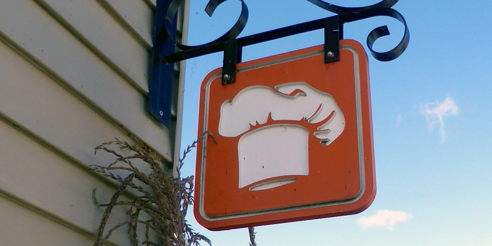 flavor trail sign, Boulangerie Bouchard, l'isle-aux-Coudres, Charlevoix, Quebec, Canada