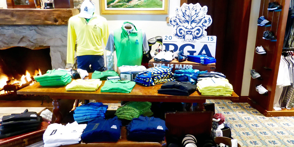 PGA items in the clubhouse gift shop, Whistling Straits Golf Course, Sheboygan, Wisconsin