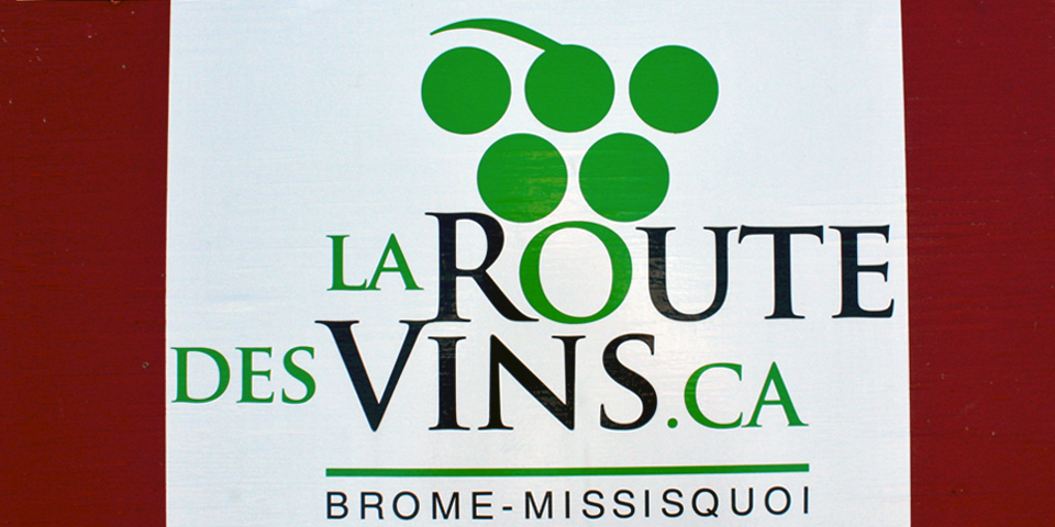 The Wine Route, La Route des Vins sign, Eastern Townships, Québec, Canada