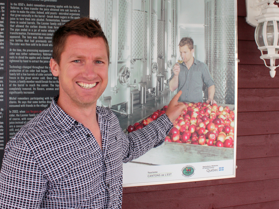 Marc Antoine is the fourth generation to be running the Lasnier family’s orchard at Les Vergers de la Colline, Eastern Townships, Quebec, Canada