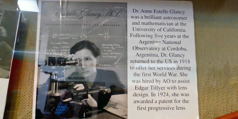 Dr. Anne Estelle Glancy, Optical Heritage Museum, Southbridge, Massachusetts