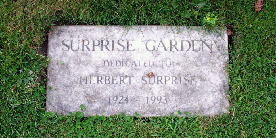Surprise Gardens plaque, Basin Harbor Club, Vergennes, Vermont