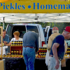  jams, pickles, homemade pies. Stowe Farmers Market