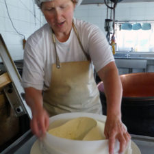 cheese molding at Alpkäserei Handegg, Switzerland