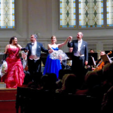 Costumed vocalists at a Mozart and Strauss concert by the Vienna Residence Orchestra.