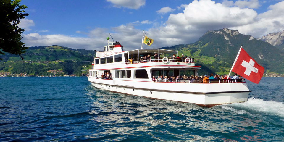 boat on Lake Thun, Spiez, Switzerland