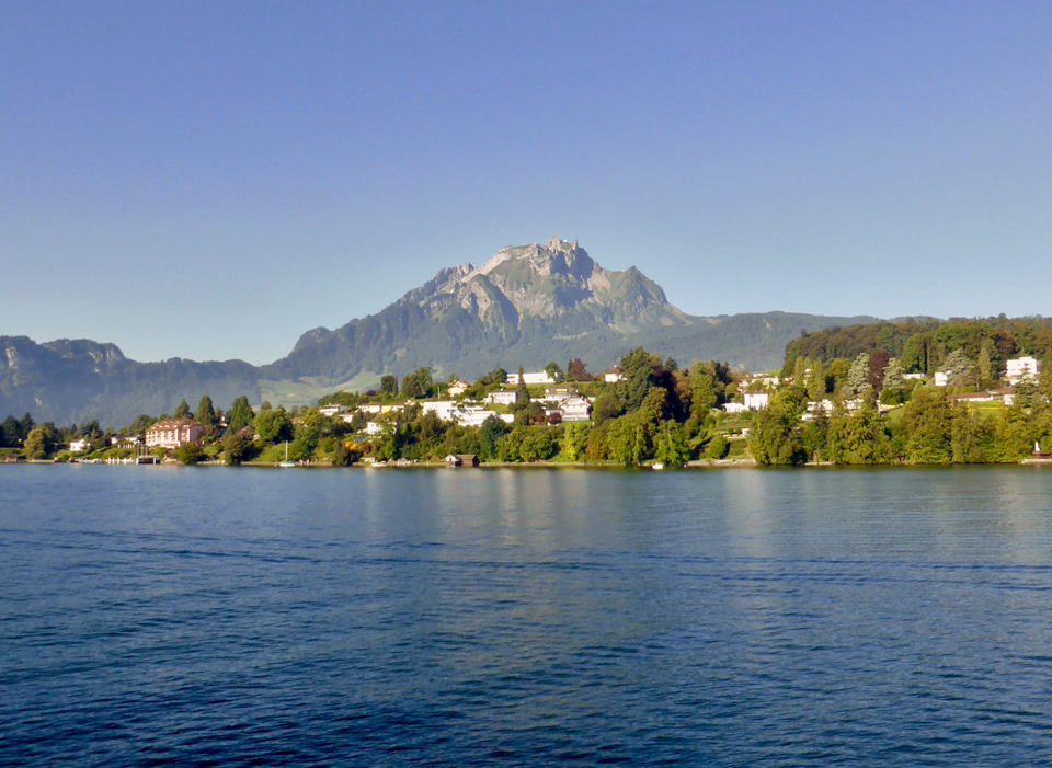view of Mt. Pilatus from Lake Lucerne