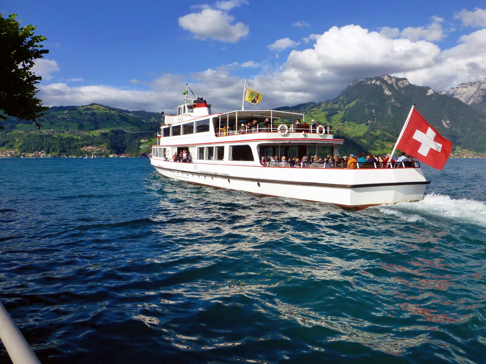 Boat from Spietz on Lake Thun