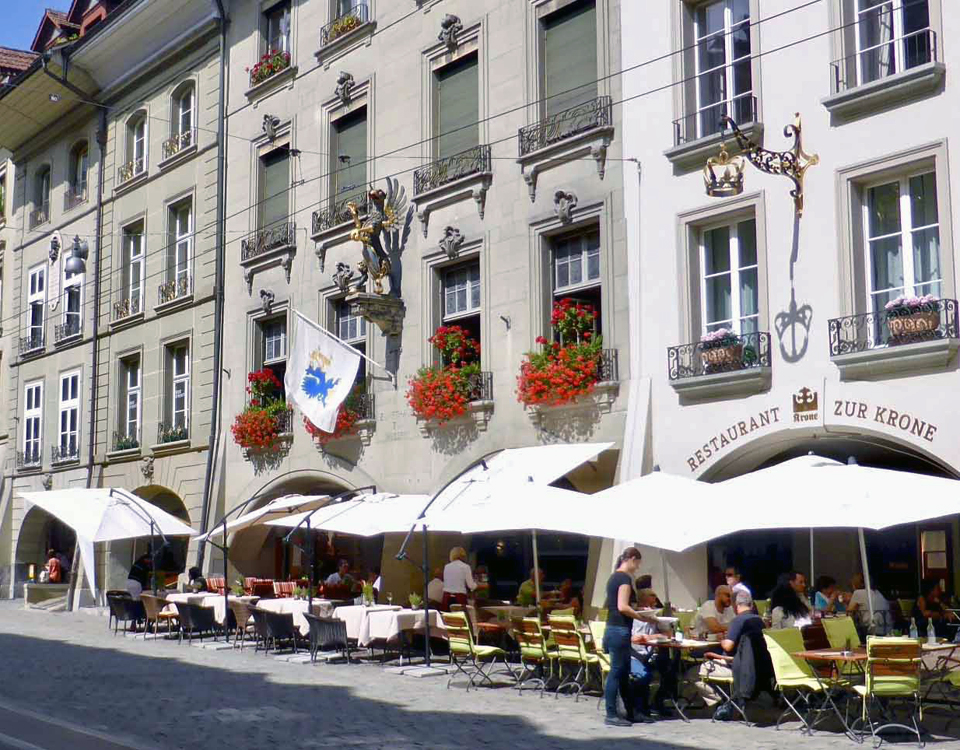guild houses and cafés, Bern, Switzerland