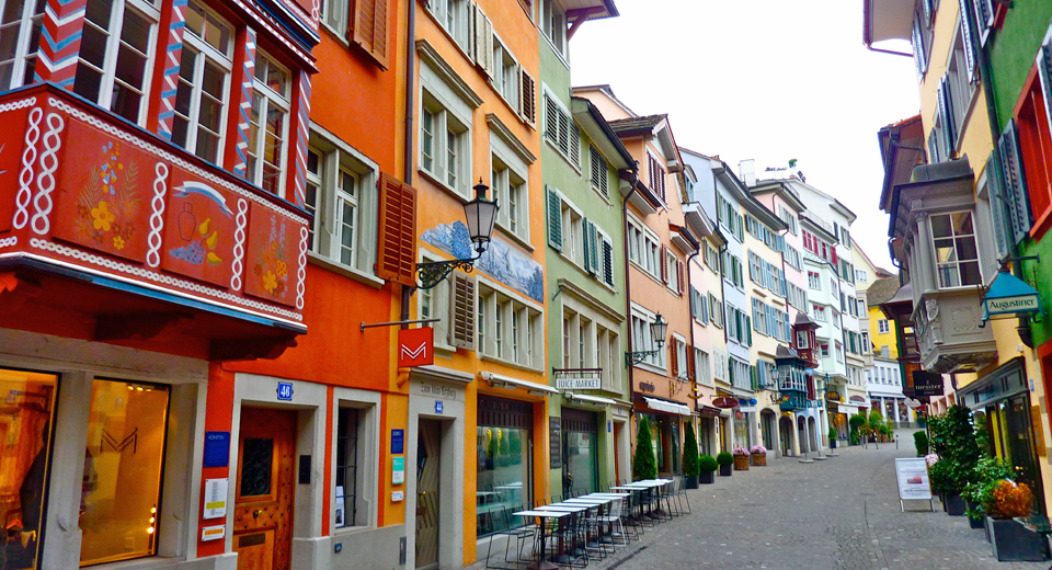 street of bay windows, Old Town, Zurich