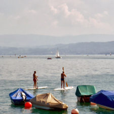 paddleboarders, Lake Zurich