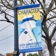banner at the U. S. Coast Guard Academy, New London, CT