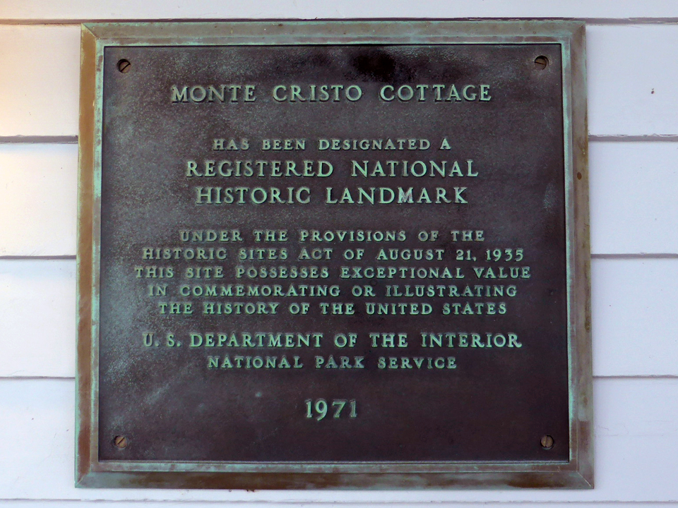 Plaque Monte Cristo Cottage New London Connecticut Notable