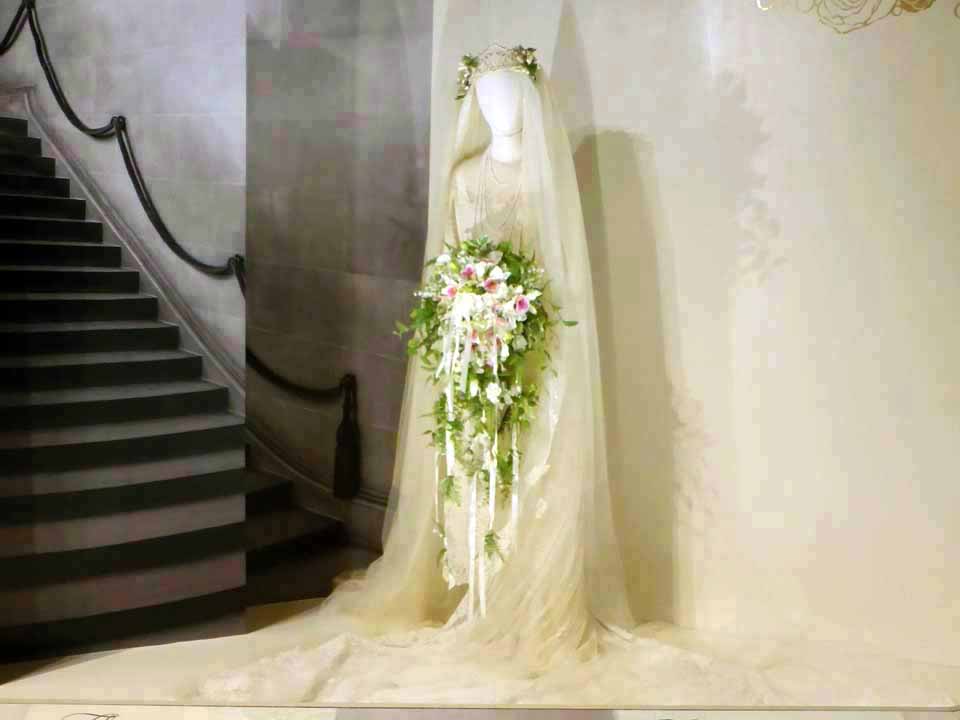 replica of Cornelia Vanderbilt’s wedding gown and veil, Biltmore Estate, Asheville,North Carolina