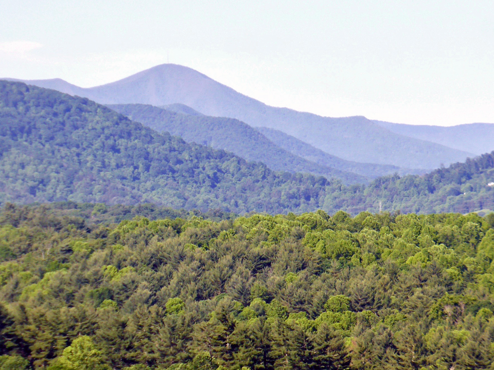 view of the Blue Ridge mountains from the Biltmore Estate, Asheville, North Carolina