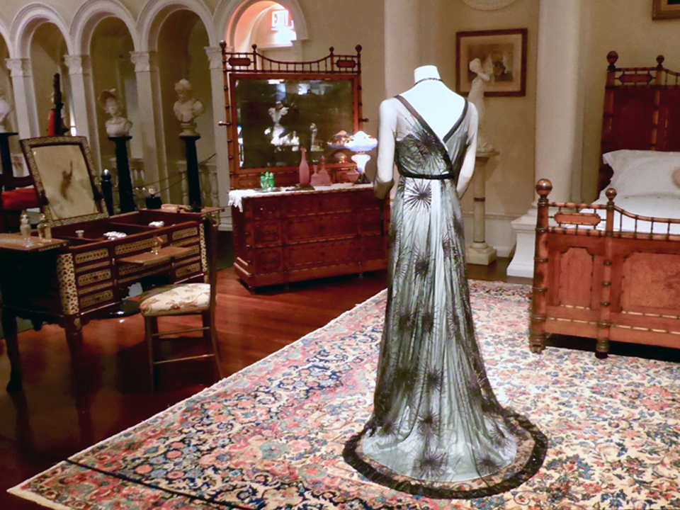Lady Mary's green silk evening dress, Lightner Museum, St. Augustine, FL