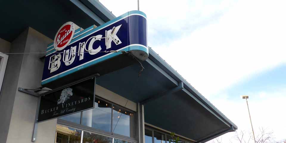 Buick sign, Becker Vineyards, Fredericksburg, Texas