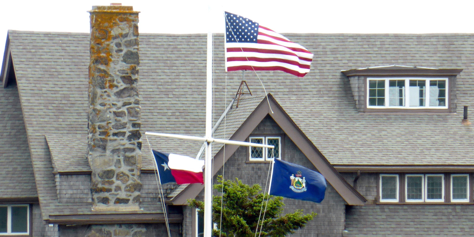 flags, Walker's Point, Kennebunkport, Maine