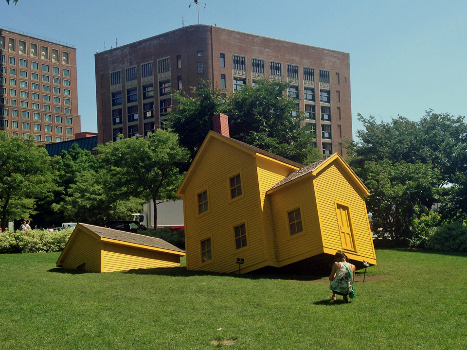 The Meeting House by Mark Reigelman, public art at the Rose Kennedy Greenway, Boston, Massachusetts