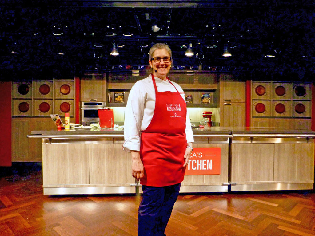 Annette, host of America's Test Kitchen aboard the Rurodam